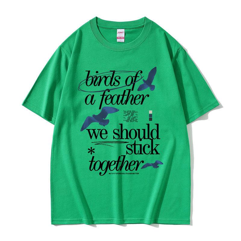 Birds of A Feather Hit Me Hard and Soft Album Print T Shirt Male Casual Oversized Tops Tees Unisex Women Hip Hop Fashion Tshirts