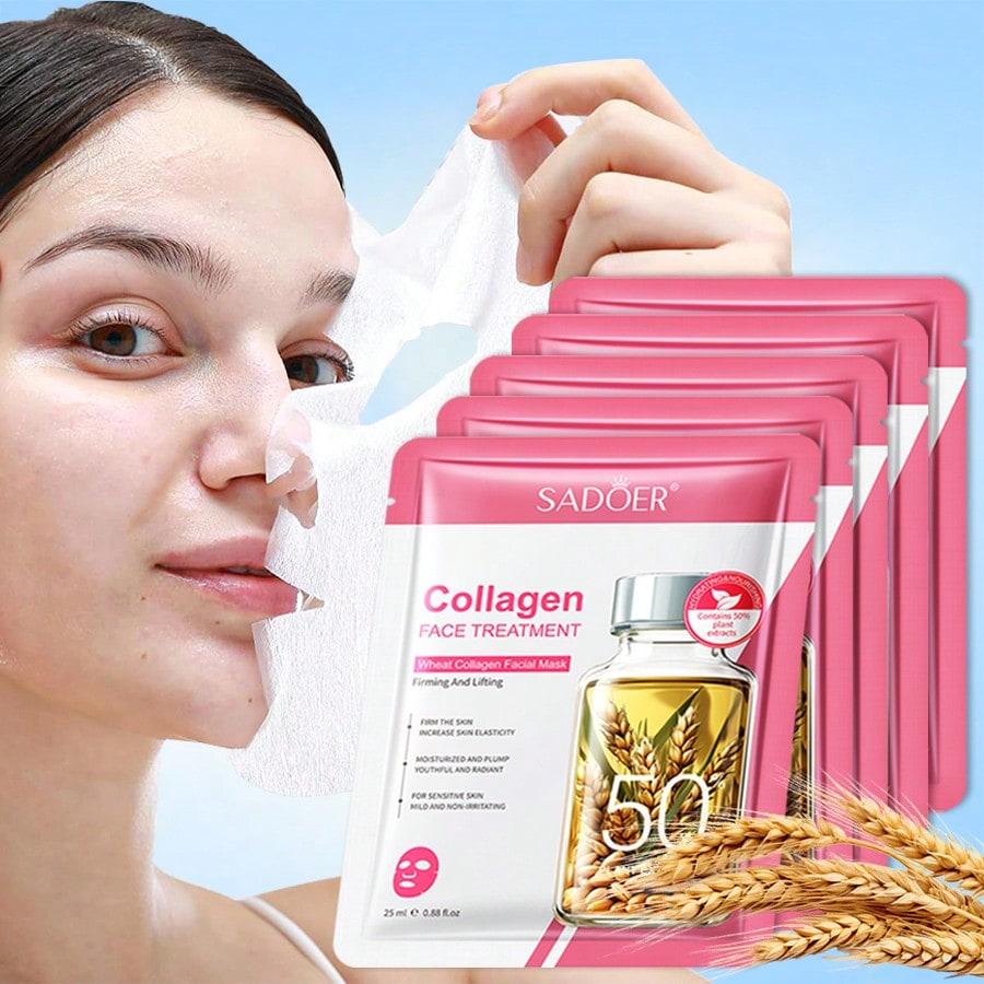 1PC/3PCS/5PCS/10PCS Collagen Anti-Aging Mask, Contains Natural Ingredients, Anti-Aging, Shrinks Pore