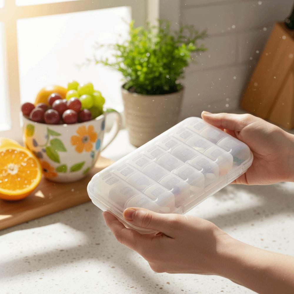 21 Grid Pill Dispenser Large Capacity Pill Classification Box Medication Organization