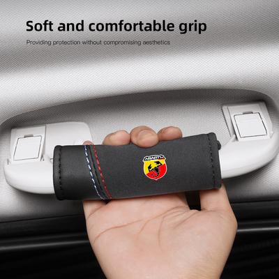 2Pcs Auto Roof Pull Gloves Car Roof Armrest Cover Handle Covering For Fiat Abarth 500e Panda Tipo FR Argo Freemont Viaggio Bravo