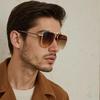 New In Retro Sunglasses For Men Double Beam Metal Glasses Square Frame Workplace Light Luxury Accessories Men'S Glasses