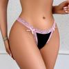 1pcs 2025 Sexy Lace Women Thongs Low Rise Breathable Sexy Lingerie Bow Elegant Lady G-string Hot Fashion Underwear Panties