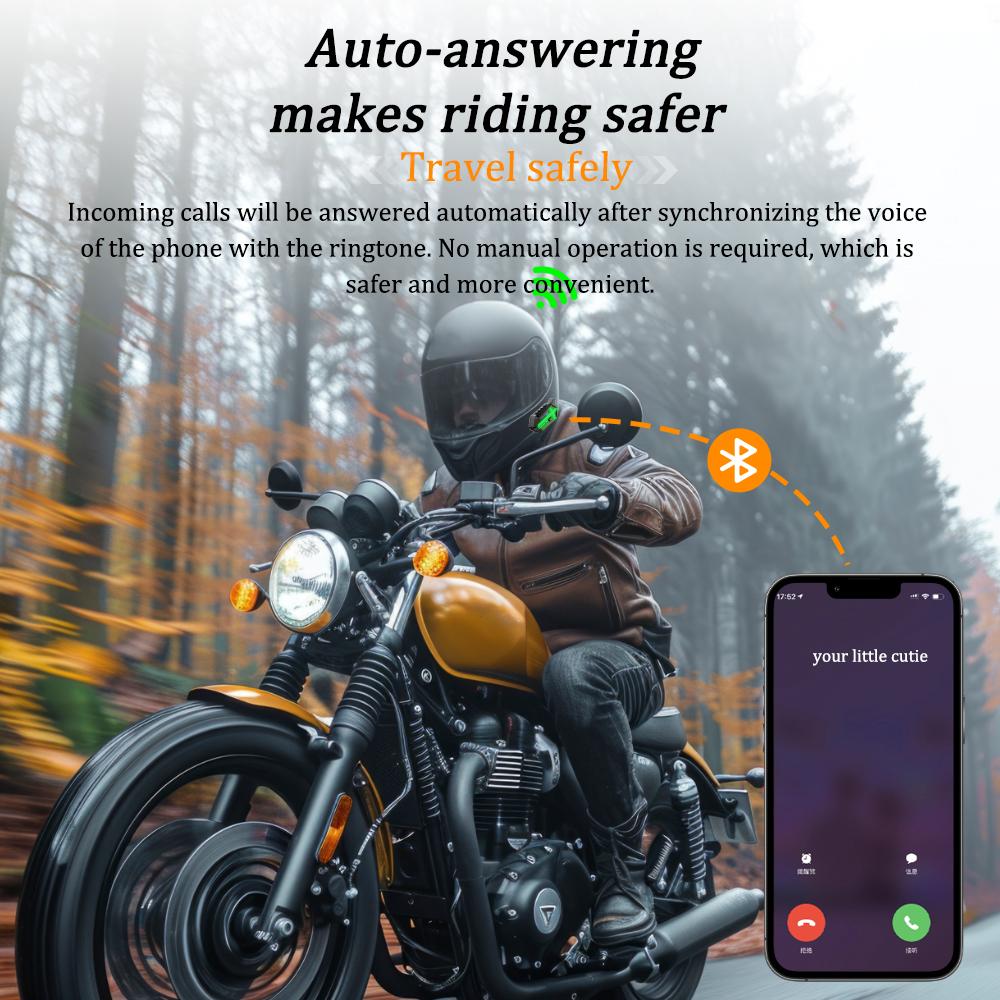 1/2Pcs Bluetooth Motorcycle Helmet Intercom 800M Wireless Intercomunicador 1000Mah Strong Magnetic Attraction With Ambient Light