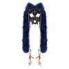Adjustable Elastic Strap Wolf Mask Viking Skull Mask, Long Fur Ear Tassel Headpiece for Cosplay Themed Party Costume Headgear Party, Halloween