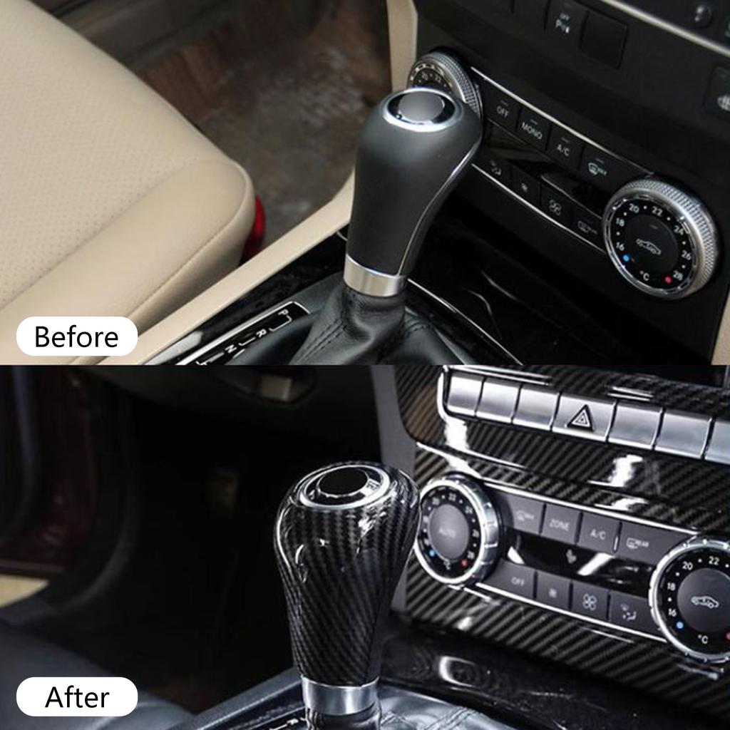 Stylish Gear Shifts Knob Cover with Carbon Fiber Design not Fading & Waterproof Gear Knob Cover Easy to Use for GLK