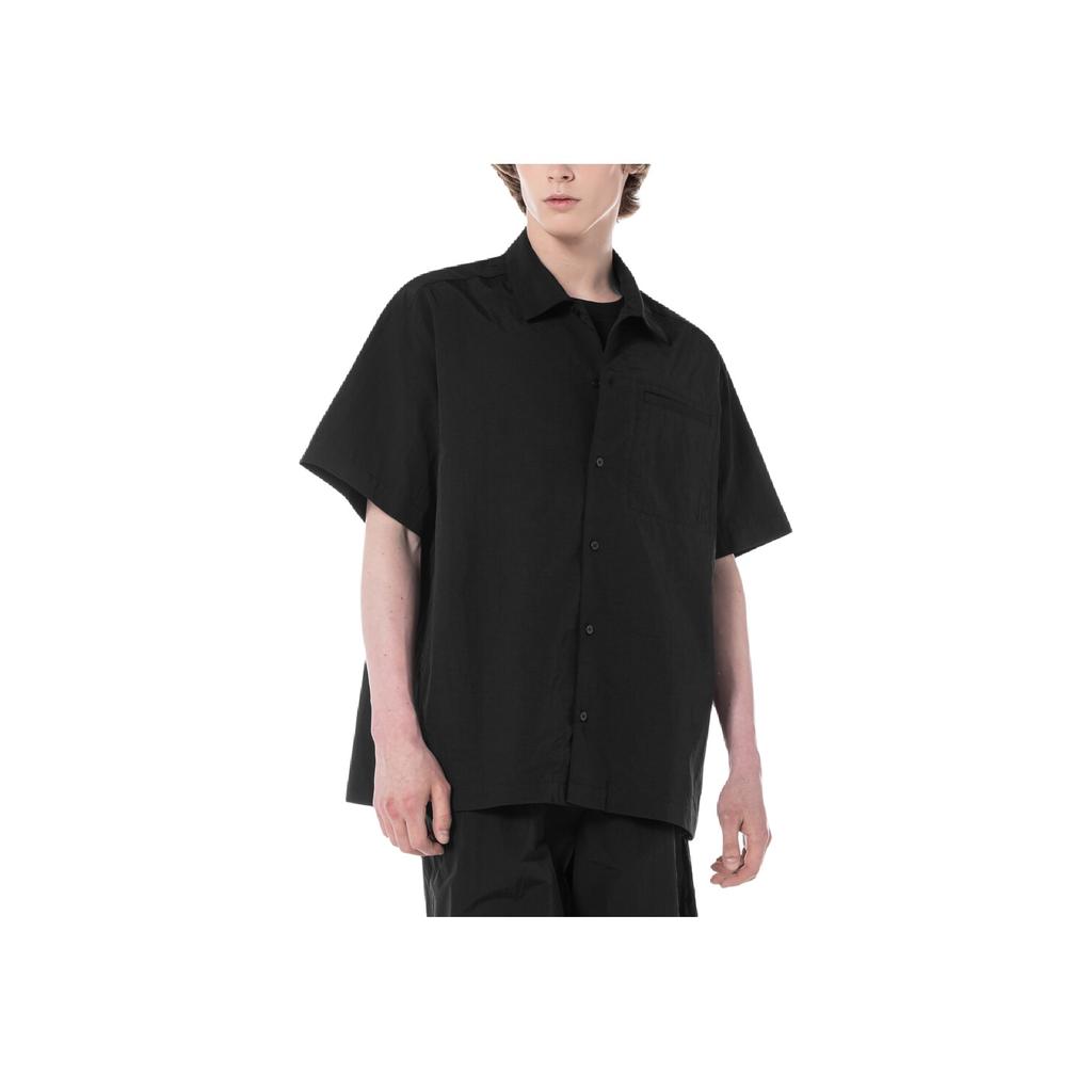 Calvin Klein Solid Loose Button Short Sleeve Shirt Men Shirts Black J326624-BEH