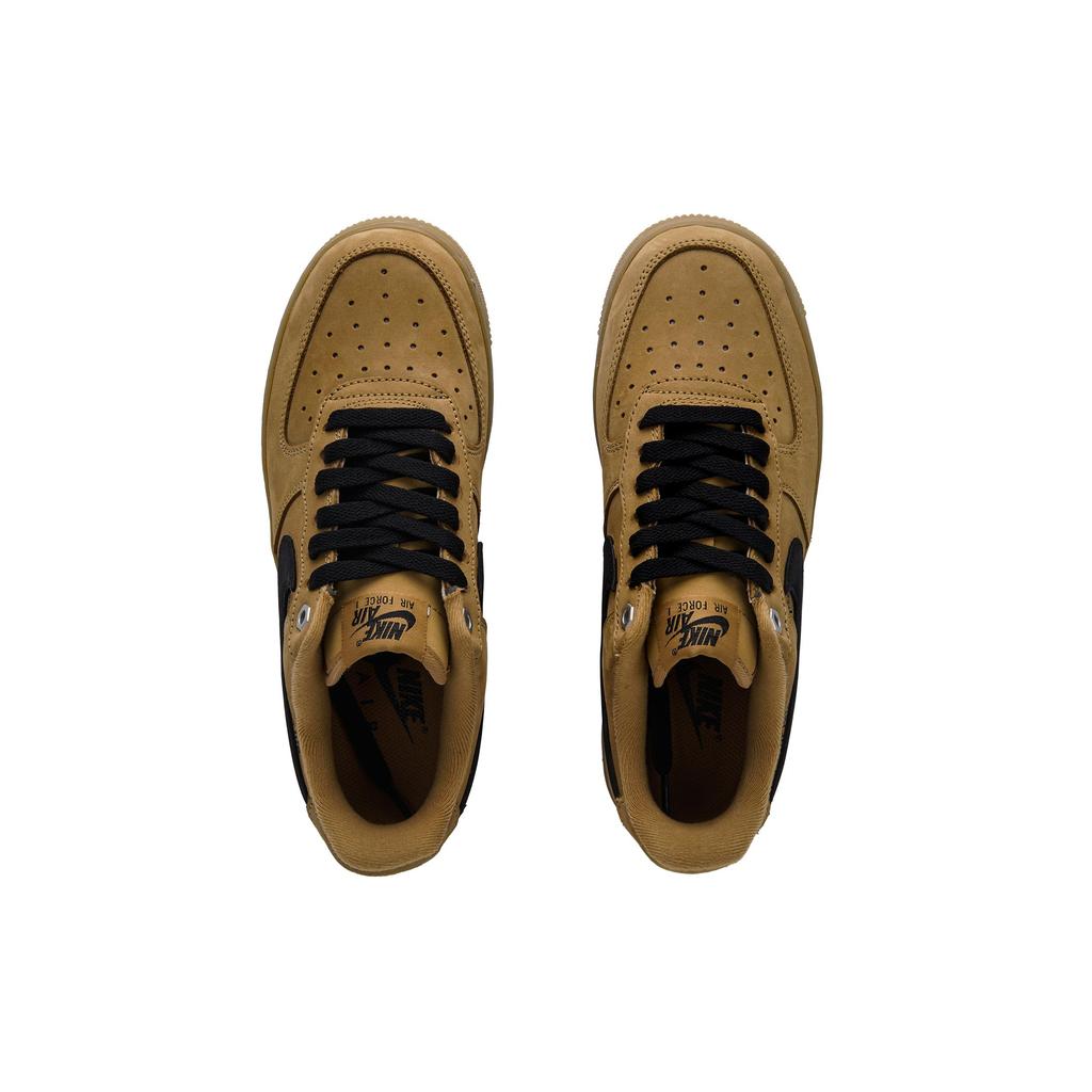 Nike Air Force 1 Black Oat Slip Resistant Abrasion Resistant Low top Skateboard Shoes Unisex Wheat CJ9179-200(Team645-)