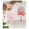 4pcs Christmas  Lollipop Decoration Christmas Red And Pink Lollipop Ornament With Bow Holiday Treats Hanging DIY Decorations