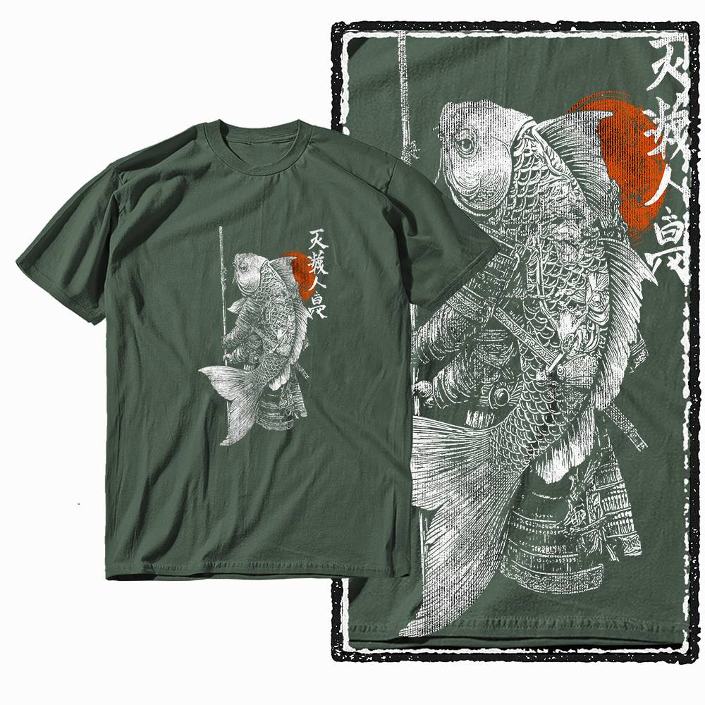 G28 Army Green Cotton Cool Dragon Graphic Men T-shirt | Streetwear Big Size Vintage O-neck Men's Tee Tshirt