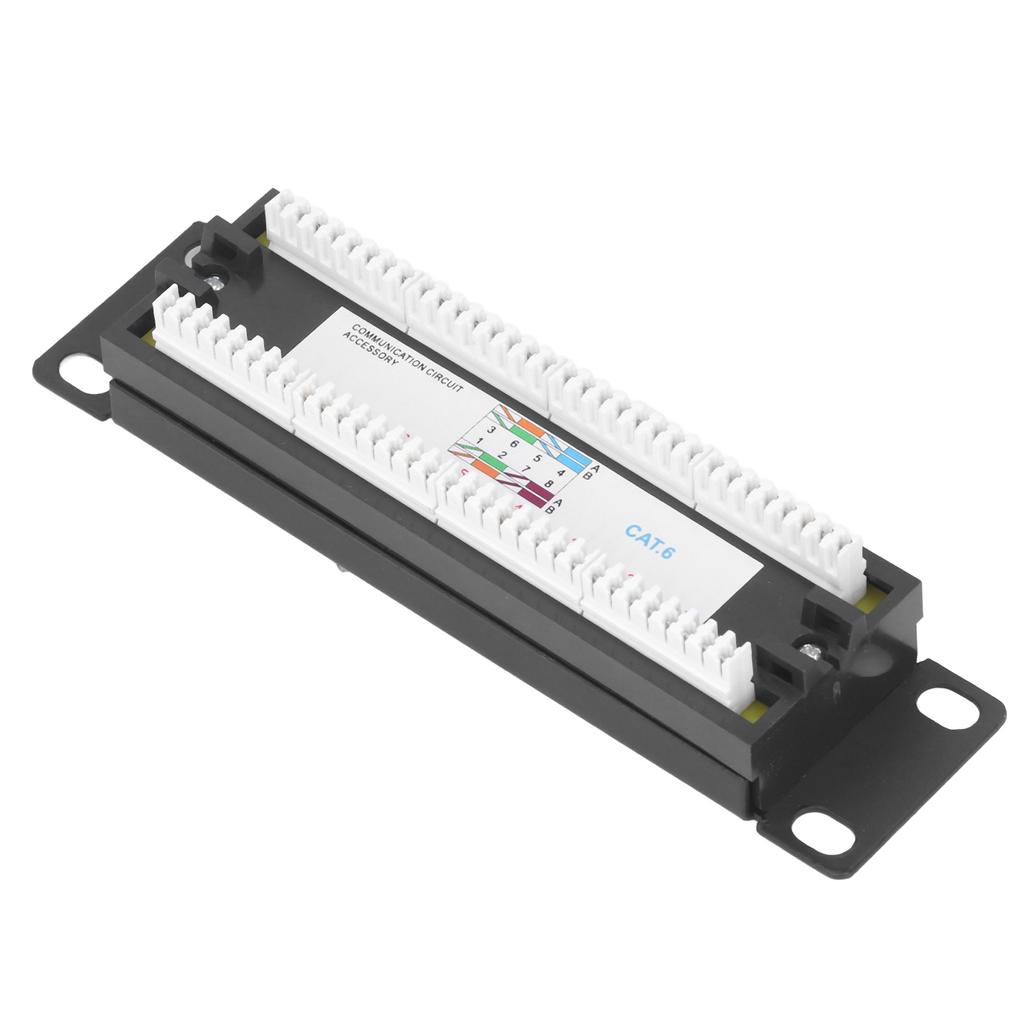 8 Ports Wandmontage Netzwerk Patch Panel UTP Cat6 Ungeschirmte Verdrahtungshalterung für 23‑28AWG-Kabel
