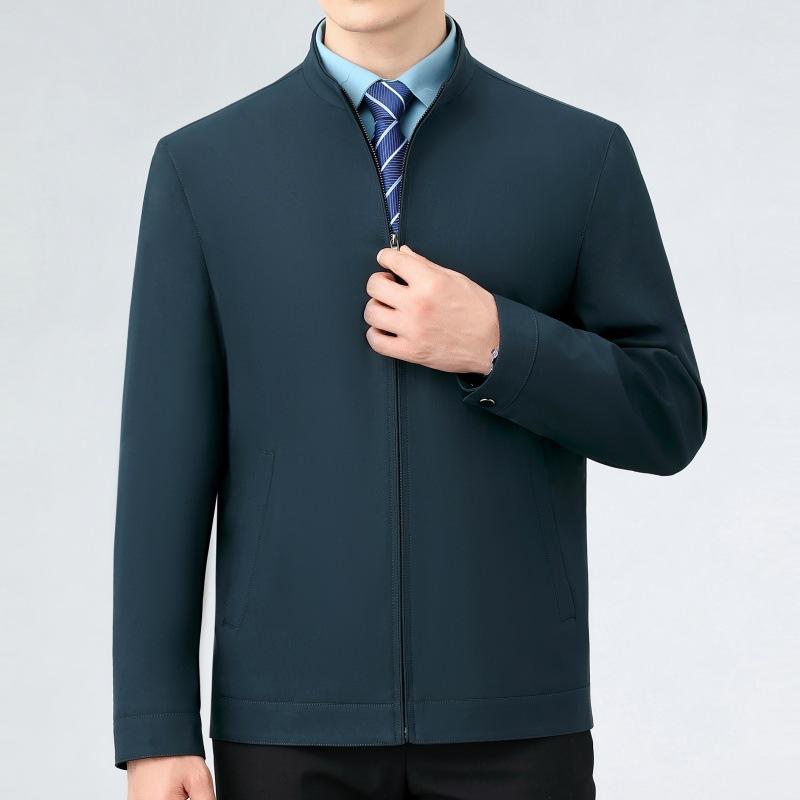 

Mulberry Silk Spring and Autumn New Stand Collar Men s Jacket High-end Men s Middle-aged and Elderly Dad Business Casual Large Size Jacket 205