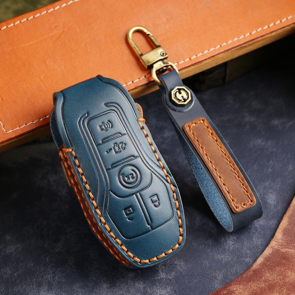 15-17 Ford Edge & Old Mondeo Leather Key Cover with Keychain