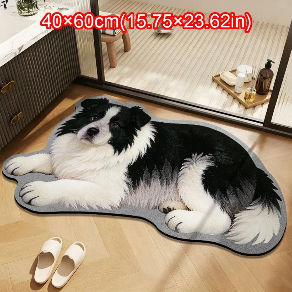 Pet Theme Rug Puppy Print Rug Special-shaped Entryway Mat Cute Animal Floor Mat Bathroom Floor Style 5 -40x60cm
