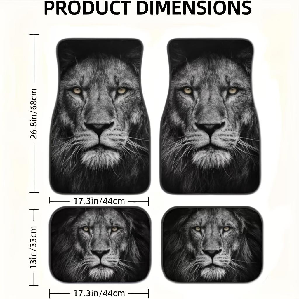 4pcs Universal Car Mats, Retro Lion Style Design Elements, Suitable for Front and Rear Seat Protection for All Vehicles, Stylish and Durable Car
