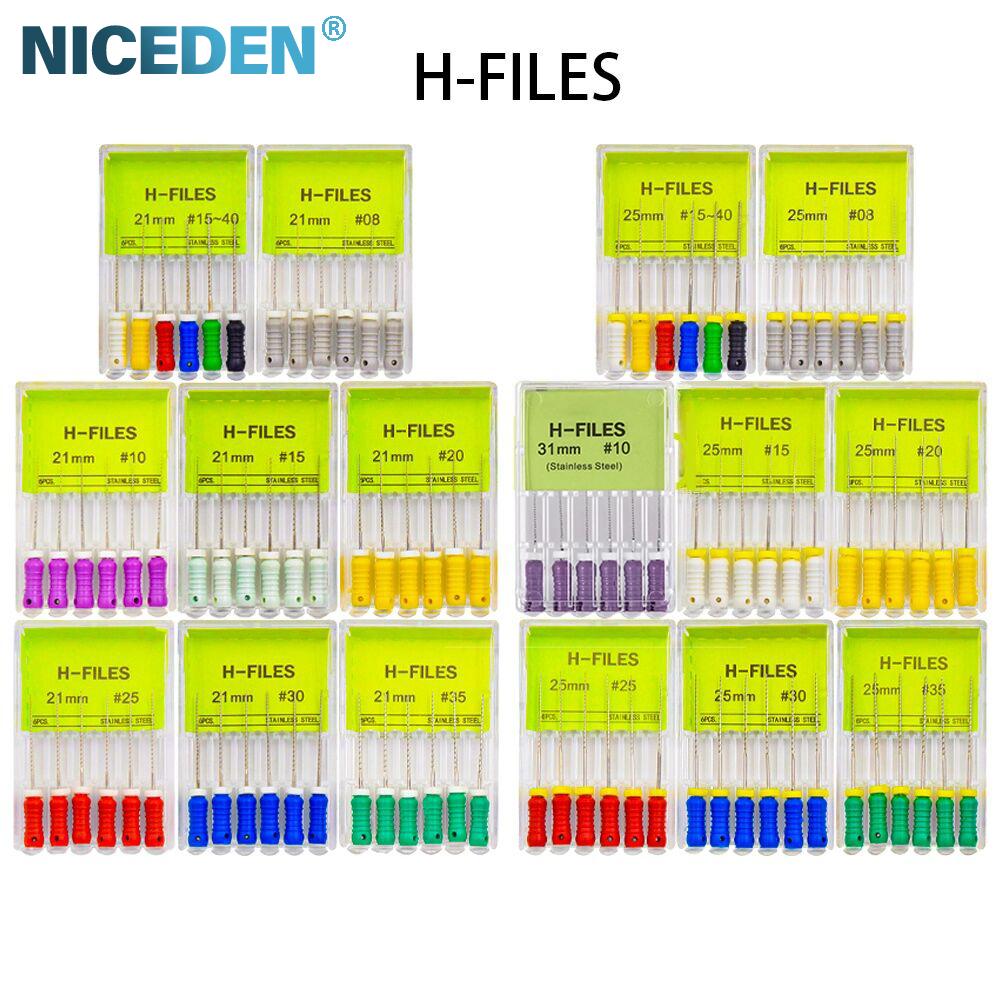 High Quality Dental H- Files Stainless Steel Hand Use Root Canal H File Endodontic Treatment File for Dentistry Instrument