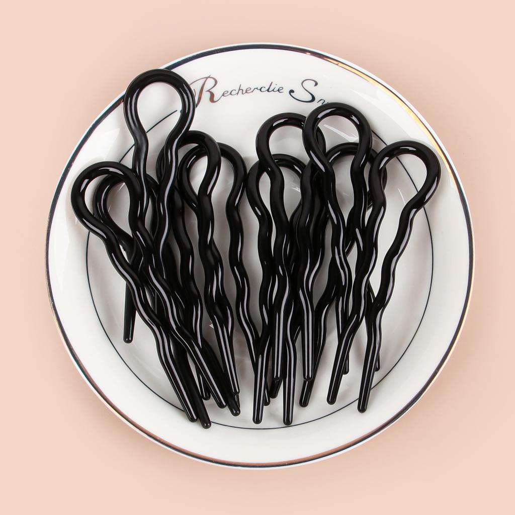 10Pcs Salon Hair Clip Waved U Shaped Plastic 3.3''Hair Sticks Barrettes Styling Hairstyle Tool Hair Accessories For Women Girls