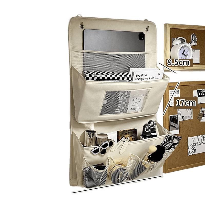 Wall-Mounted Dorm Storage Hanging Organizer for Students' Bed & Wardrobe