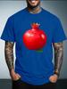 Unisex Summer Casual Short Sleeve T Shirt Vivid Red Pomegranate Fruit Graphic Oversized Loose Tees Street Daily Fashion Tops