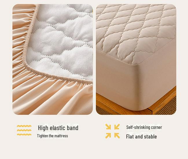 Waterproof Solid Color Quilted Bed Sheet - Thickened, Urine-Proof Mattress Protector