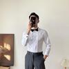 Men's Non-Iron White Wing Collar Tuxedo Shirt - Wrinkle-Resistant Premium Wedding Groom Attire