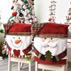 Xmas Chair Back Cover Cartoon Soft Reusable Removable Chair Protectors Cover for Dining Room