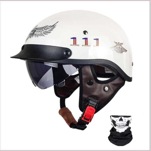 3C Certified Half Helmet Vintage Motorcycle Helmet Harley Motorcycle Helmet Electric Vehicle Bucket Helmet