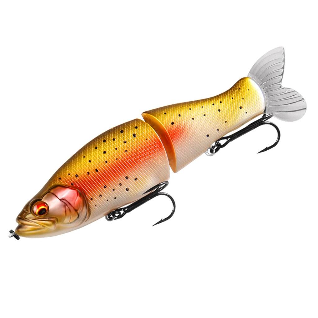 BEARKING Buone esche da pesca 135mm 1oz minnow snodato Wobblers Corpo in ABS con coda morbida SwimBaits esca morbida per lucci e spigole