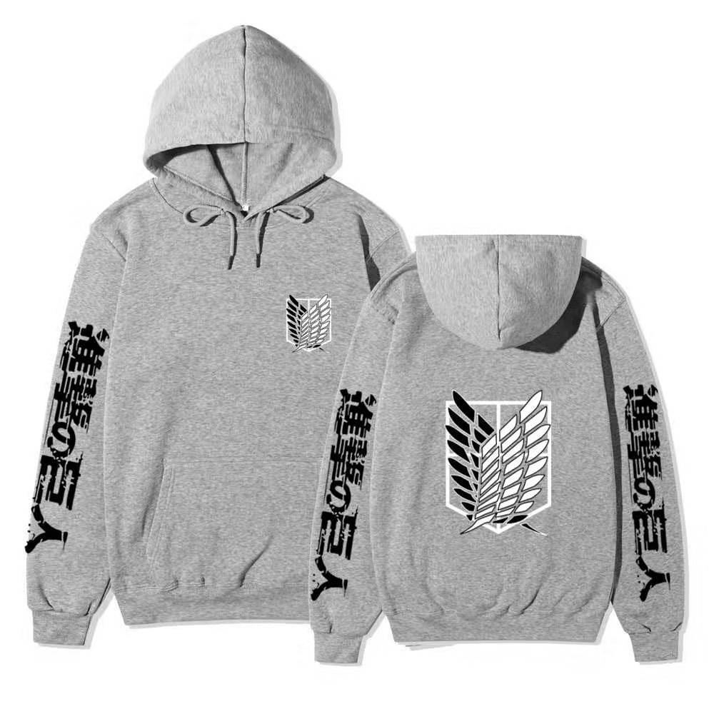 Attack on Titan Hoodie Unisex Fleece Sweatshirt Eren Mikasa Levi Character Print Autumn Winter Casual Pullover
