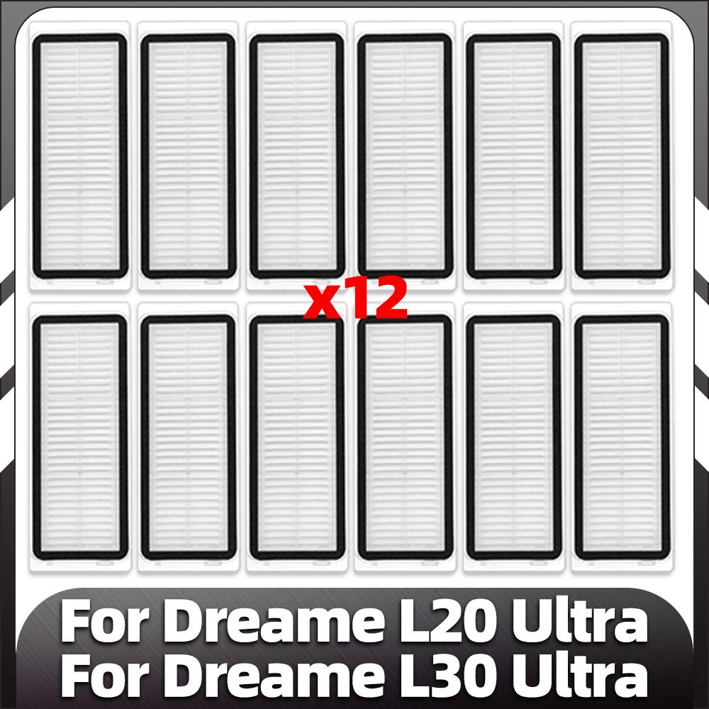 For Dreame L20 Ultra / L30 Ultra / X20 Pro Robot Vacuum Parts Main Side Brush HEPA Filter Mop Pad Dust Bag Spare Accessories