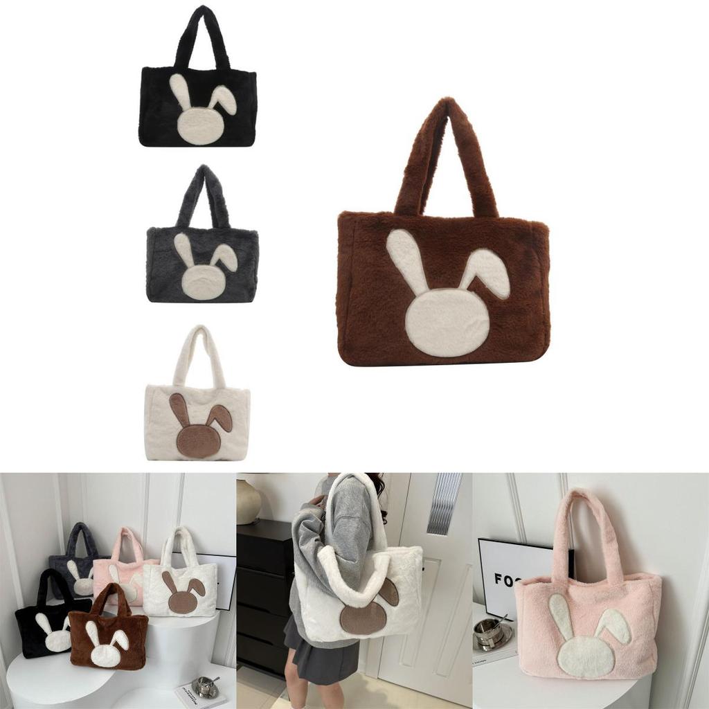 Large Capacity Plush Tote Bag Women Winter New Street Fashion Shoulder Bag