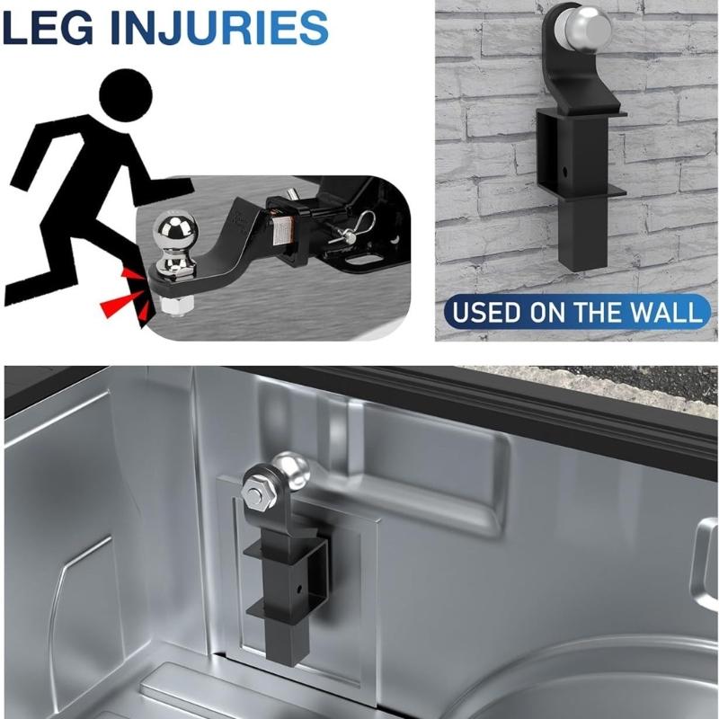 Heavy Duty 2in Trailer Hitch Storage Bracket 150lb Load Capacity for Secure Mounting and Easy Installation On Truck Beds