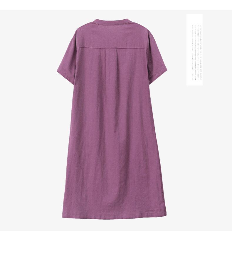 Plus Size Mid-Length Summer 2025 Cotton-Linen Dress for Women - Fashionable, Age-Reducing Style for Middle-Aged Mothers