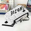 Women's Letter Printed Backpack Men's Large Capacity Travel Backpack Junior High School Student Schoolbag