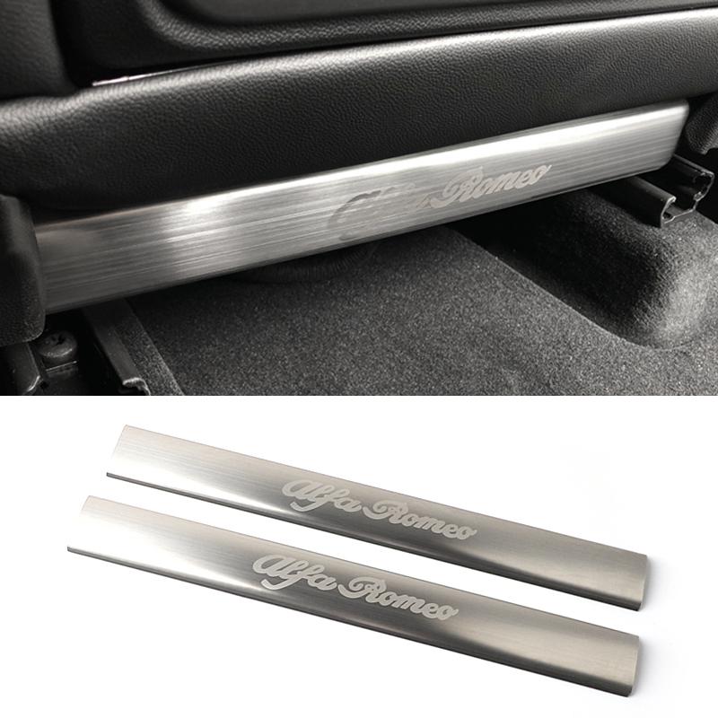 Car Seat Anti Kick Strip Back Protective Cover Stainless Steel Car Stickers For Alfa Romeo Giulia Stelvio
