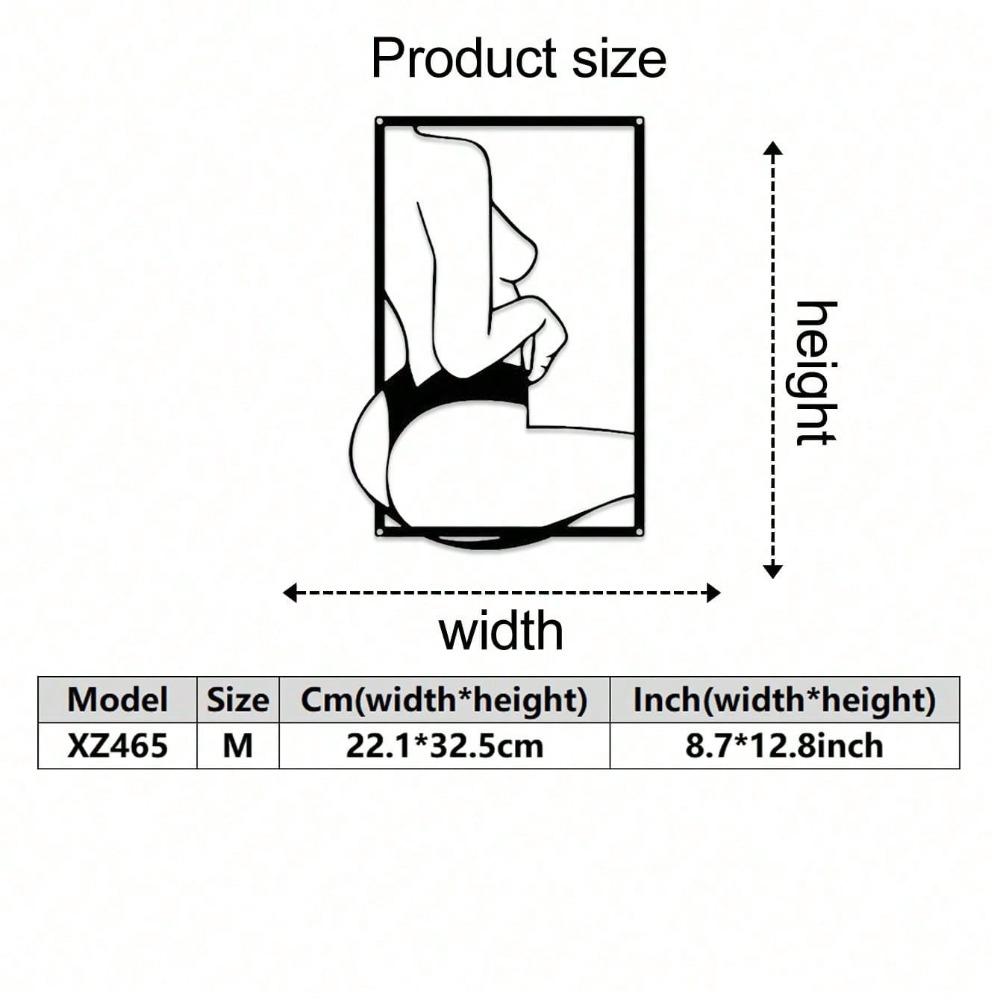 Modern Metal Wall Art Female Line Drawing Home Decor Abstract Contemporary