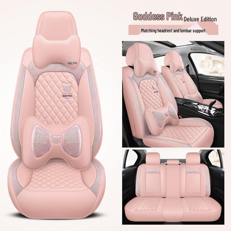 Universal Full Leather Car Seat Cover – All-Season, Cute Design, Full Surround Fit
