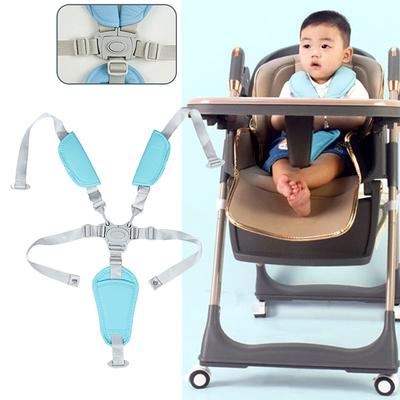 Imbracatura per Bambino per Passeggino Sedia da Pranzo Seggiolone Universale 5 Punti Cintura di Sicurezza Lunghezza Regolabile Pelle PU Per Sedia da Pranzo per Bambino