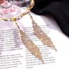 Elegant Long Korean Tassel Earrings for Women: Diamond-Inspired, Face-Slimming, Personalized, Exquisite, and Bold Design.