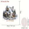 Acrylic Christmas Ornament Seasonal Santa Claus Ornament 2d Acrylic Santa Claus 2d Reindeer Desktop Decoration For Home Decor