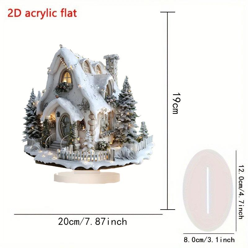 Acrylic Christmas Ornament Seasonal Santa Claus Ornament 2d Acrylic Santa Claus 2d Reindeer Desktop Decoration For Home Decor