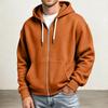Men's Full Zip Hoodie Drop Shoulder Sleeves, Casual Long Sleeve Sweatshirt for Everyday Wear
