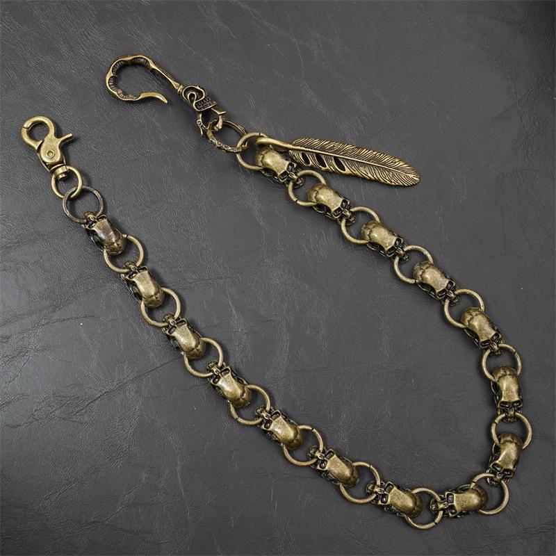 Men's Skull Alloy Pant Chain - Antique Bronze Hip Hop Accessory