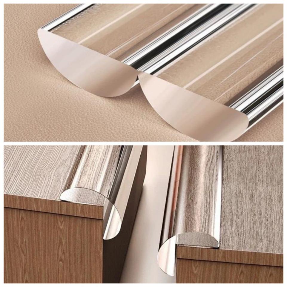 W Type Collision Proof Table Edge Guard Corner Protector Self Adhesive Transparent Bumper Strip for Furniture Safety 1/2/3M Leng