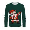 Santa Claus Riding A Motorcycle 3D Print Long Sleeve - Fun Christmas Quirky Biker Style Top, Eye-Catching Festive Outfit