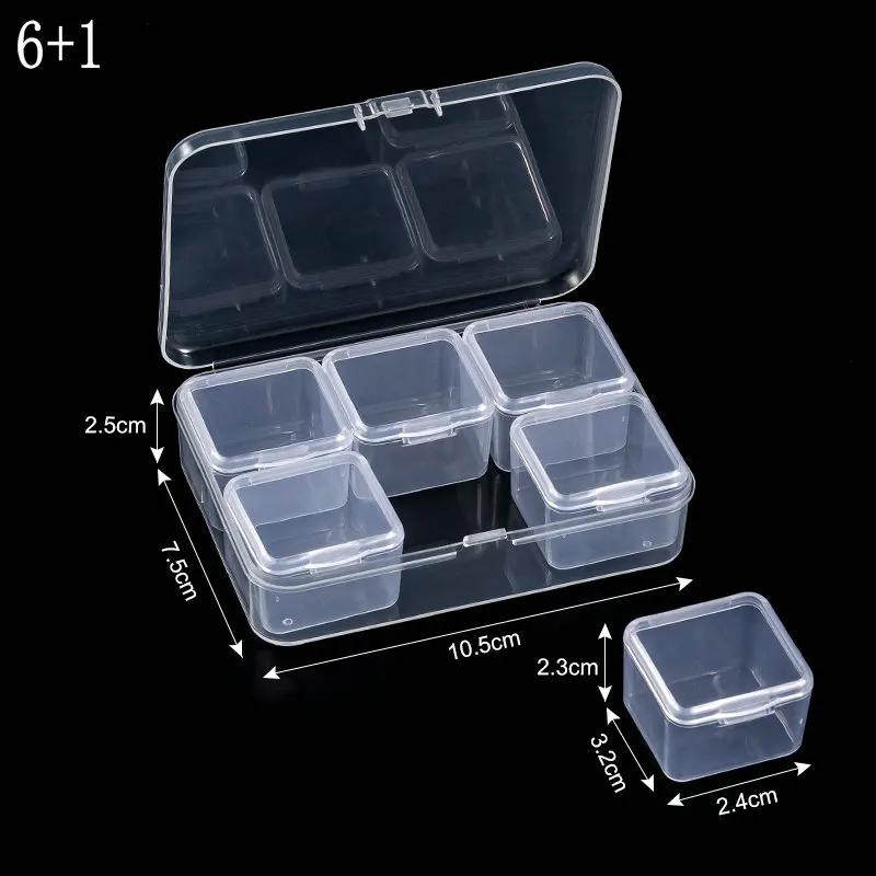 Small Bead Organizer Cases Plastic Organizer Box Mini Clear Bead Storage Container Box with Hinged Lid for DIY Jewelry Supply