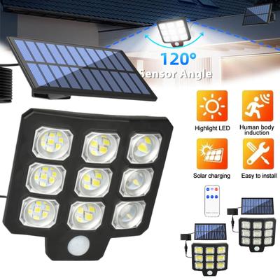 LED COB Split Solar Light Outdoor 3 Modes Waterproof Wall Lamp with Motion Sensor Floodlight Remote Control Patio Garage Lights