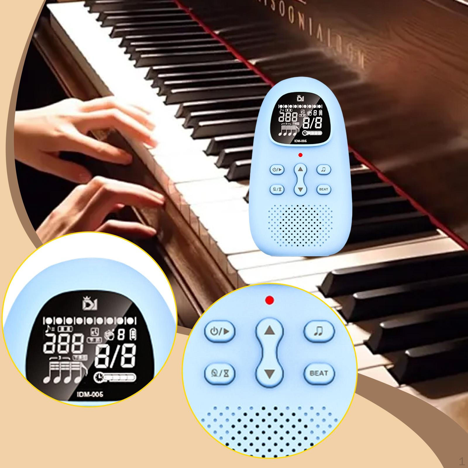 

Electric Metronome Human Voice Lightweight Rhythm Training Mini Digital Portable for синій