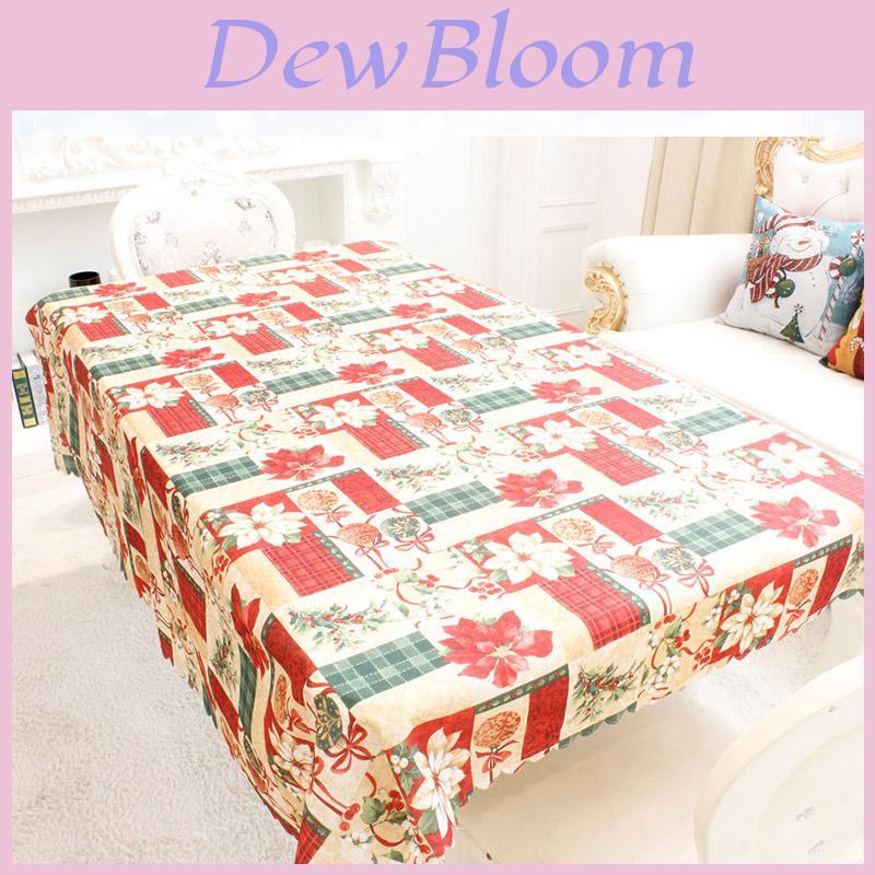Premium Santa Christmas Red Tablecloth Crafted From High-quality Polyester Fabric For Festive Dining