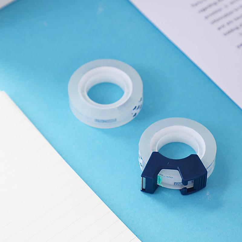

2Pcs Transparent Adhesive Tape With Cutter Set 12Mm Invisible Write On For Packing Sealing Decoration Diary Stickers One Size