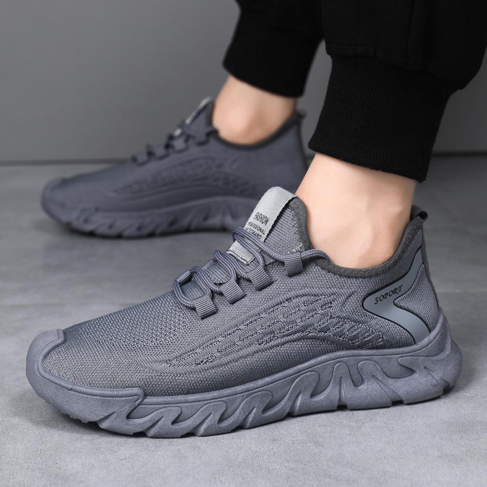 Neue atmungsaktive Sommer-Fliegenstrick-Mesh-Schuhe Laufschuhe Freizeit Leichtgewicht Weichsohle Herren Sportschuhe Herrenschuhe